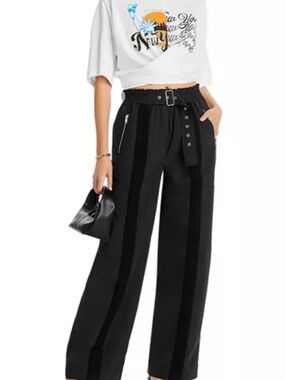 3.1 Phillip Lim We Are NY Graphic Print Crew Neck Wrap Front Tee Sz XS